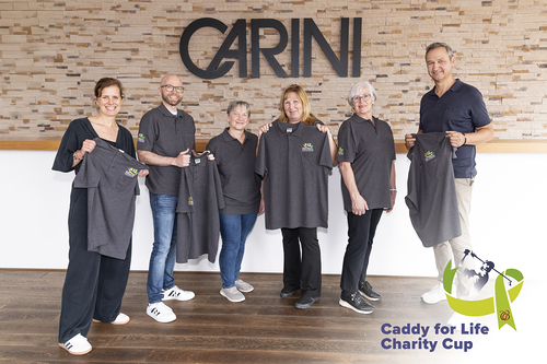 Michaela Sohm (Caddy for life), Thomas Stubler, Daniela Koller, Edeltraud Bischof, Marinka Baur (alle KIT), Edgar Sohm (Caddy for life) (v.l.n.r.) 